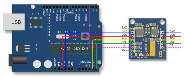 Conectarea modului RTC DS1307 la Arduino Duemilanove
